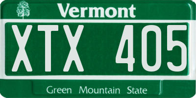 VT license plate XTX405