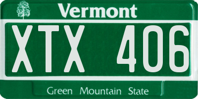 VT license plate XTX406