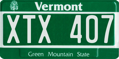 VT license plate XTX407