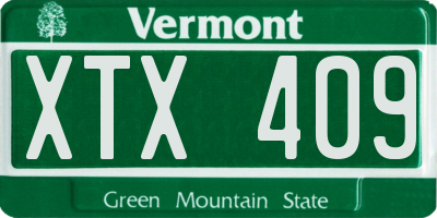 VT license plate XTX409