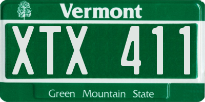 VT license plate XTX411