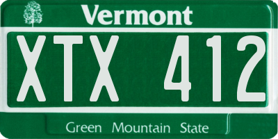 VT license plate XTX412