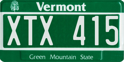 VT license plate XTX415