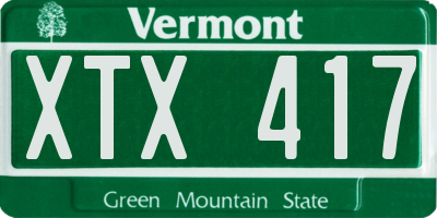 VT license plate XTX417