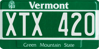 VT license plate XTX420