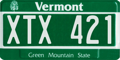 VT license plate XTX421