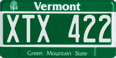 VT license plate XTX422