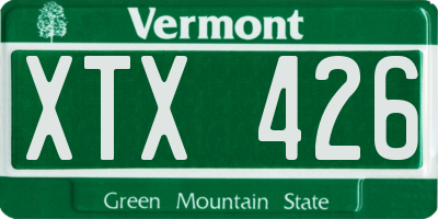 VT license plate XTX426
