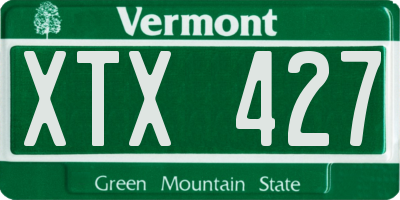 VT license plate XTX427