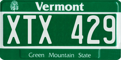 VT license plate XTX429