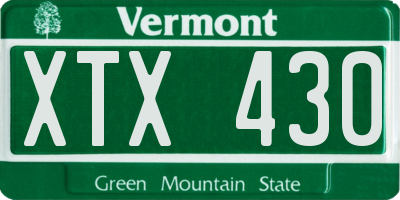 VT license plate XTX430