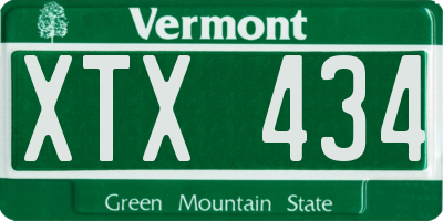 VT license plate XTX434