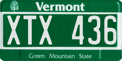 VT license plate XTX436