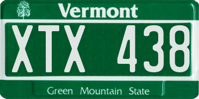VT license plate XTX438