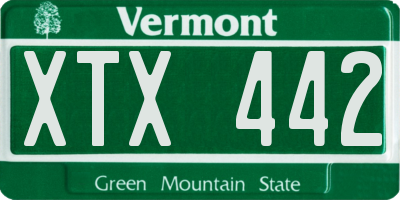 VT license plate XTX442