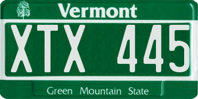 VT license plate XTX445