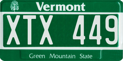 VT license plate XTX449