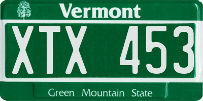 VT license plate XTX453