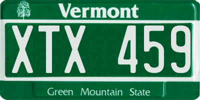 VT license plate XTX459