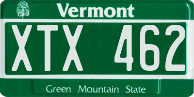 VT license plate XTX462