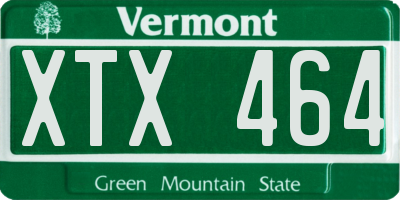 VT license plate XTX464
