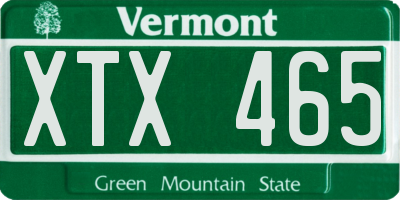 VT license plate XTX465