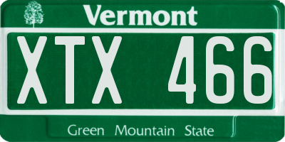 VT license plate XTX466