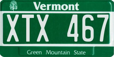 VT license plate XTX467