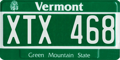 VT license plate XTX468