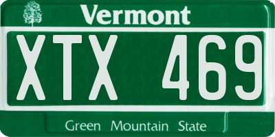VT license plate XTX469