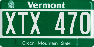 VT license plate XTX470