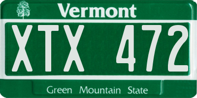 VT license plate XTX472