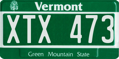 VT license plate XTX473