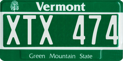 VT license plate XTX474