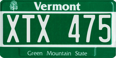 VT license plate XTX475