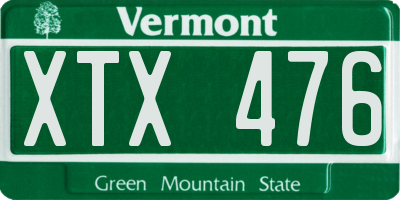 VT license plate XTX476