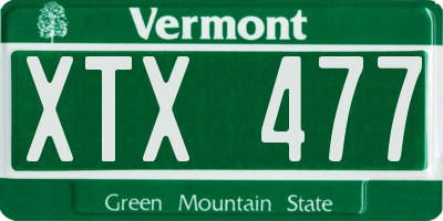 VT license plate XTX477