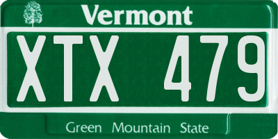 VT license plate XTX479
