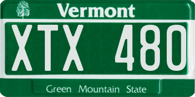 VT license plate XTX480