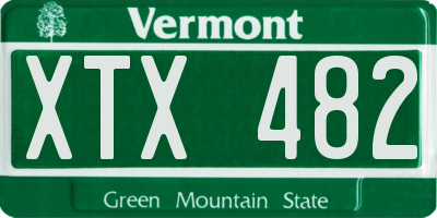 VT license plate XTX482