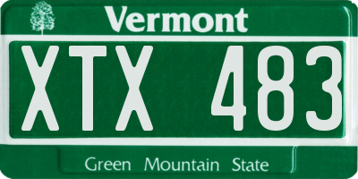 VT license plate XTX483