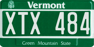 VT license plate XTX484