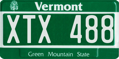 VT license plate XTX488