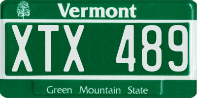 VT license plate XTX489