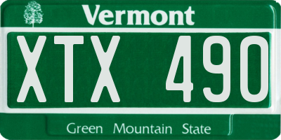VT license plate XTX490