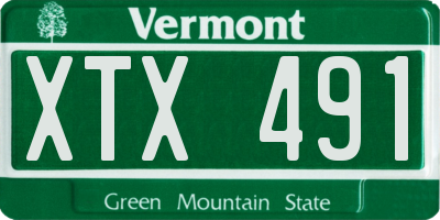 VT license plate XTX491