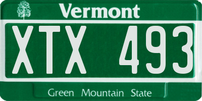 VT license plate XTX493