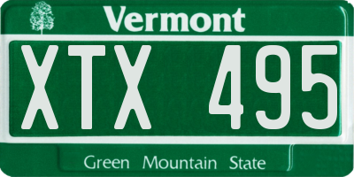 VT license plate XTX495