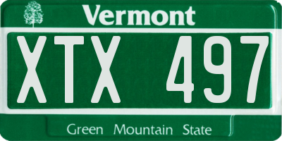 VT license plate XTX497