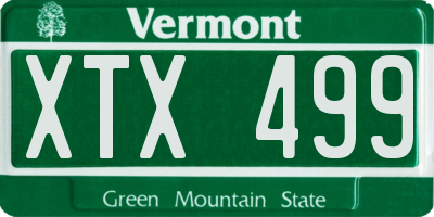 VT license plate XTX499
